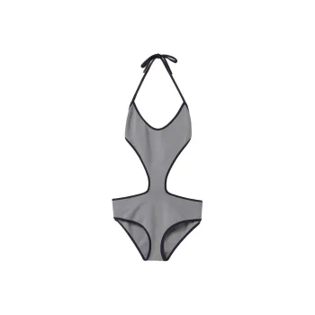 MIU MIU SS25 One-piece Swimsuit Women's Gray Blue