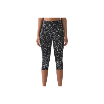 Lululemon Wunder Under Sports Shorts Women's Black/White Plant