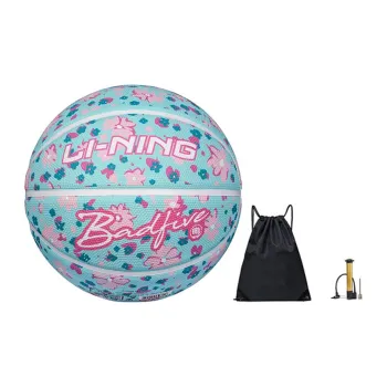 LiNing Badfive Rubber Basketball Blue Green Pink White Size 7 Training Unisex