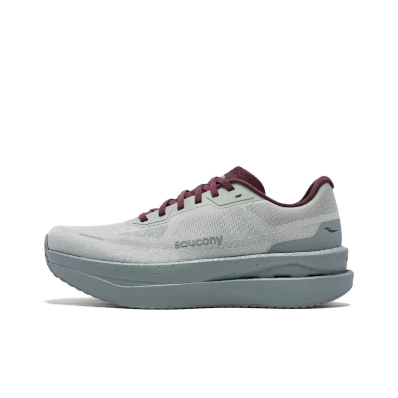 Saucony GRID ID Anti Slip Wear Resistant Low Top Running Shoes Unisex Gray Red-0
