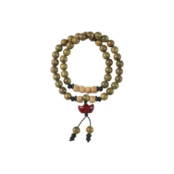 Zhiyi Green Sandalwood Wooden Bracelets Unisex