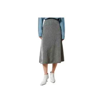 MIHUANG Casual Long Skirts Women's Gray Bead