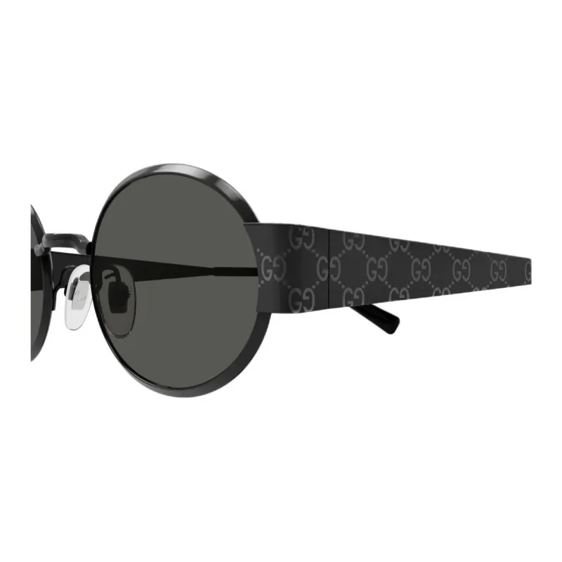 GUCCI Metal Oval Sunglasses Men's Black-2