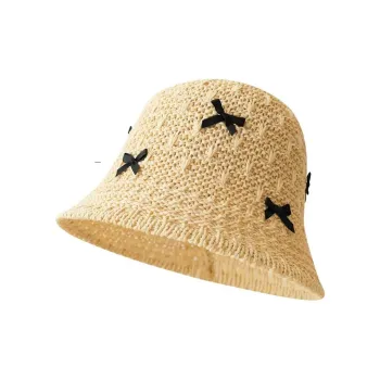 PISHUSHU Straw Woven Bucket Hats Women's