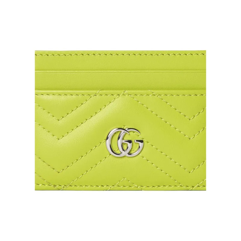 GUCCI GG Marmont Leather Card Holder Women's Green-4