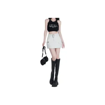 Enhanced Denim Short Skirts Women's Apricot