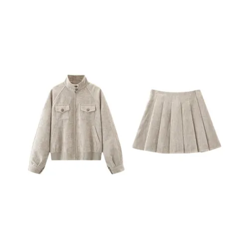 KUHNMARVIN Skirt Set Women's Milk Tea Gray