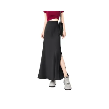 HTHK Casual Long Skirt Women's Black/White/Gold/Purple