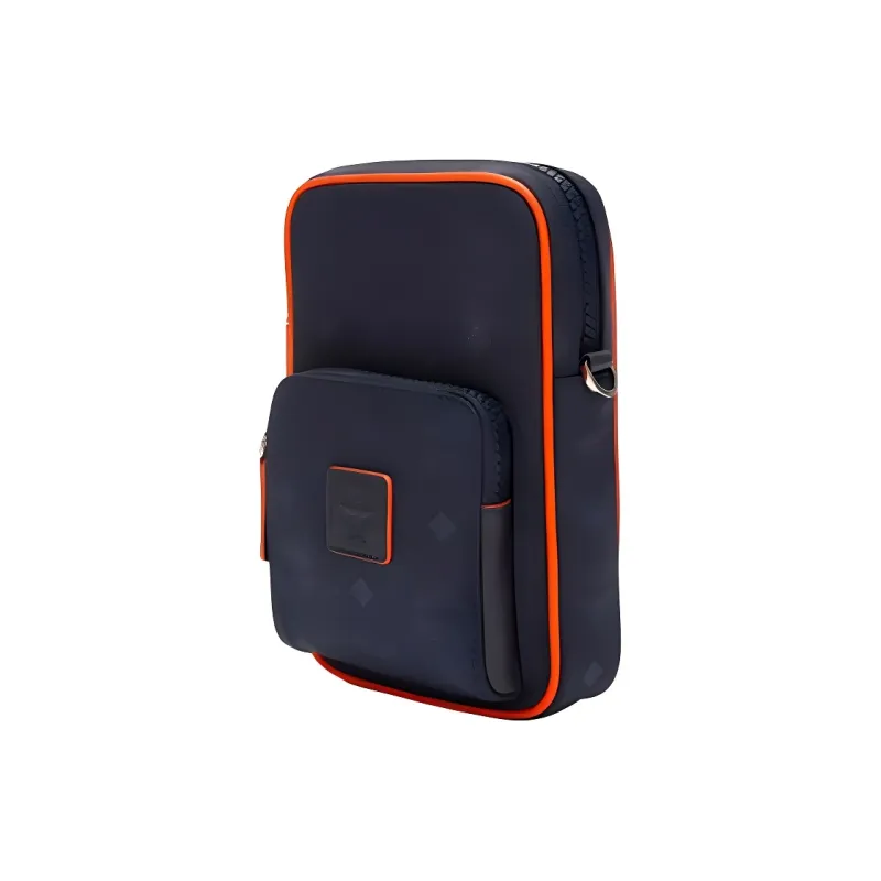 MCM Klassik Visetos Nylon Camera Bag Shoulder Bag Crossbody Bag Mini Men's Navy Blue-1