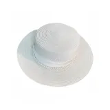 Milk White Pearl Satin Straw Hat