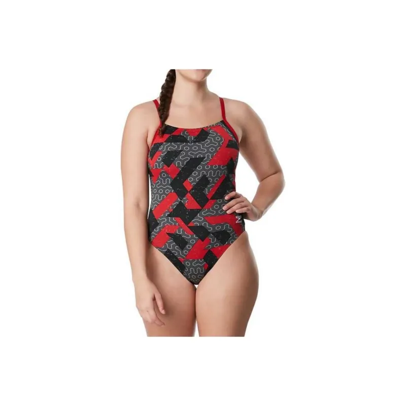 Speedo Ruse Blocks Flyback One piece Swimsuit Women's-12