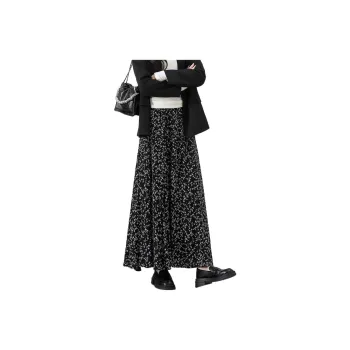 FAWENXIANGZI Casual Long Skirt Women's Black