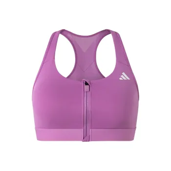 Adidas Powerreact Medium-Support Zip Bra Sports Underwear Women's Purple