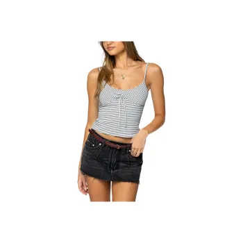Edikted Tank Tops Women's Black White