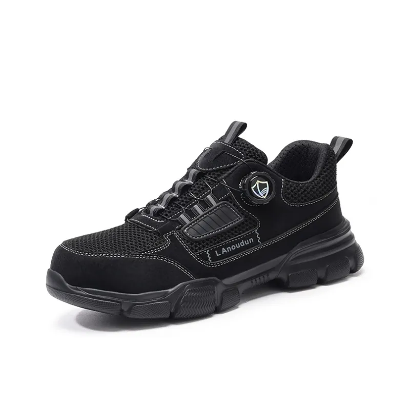 Blue Gull Shield Breathable Lightweight Rebound Low Top Outdoor Shoes Unisex Black-1