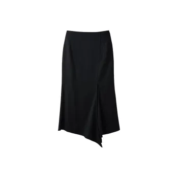 RECTO FW24 ZINNIA SLIT DETAIL FLOWING SKIRT Casual Long Skirts Women's Black