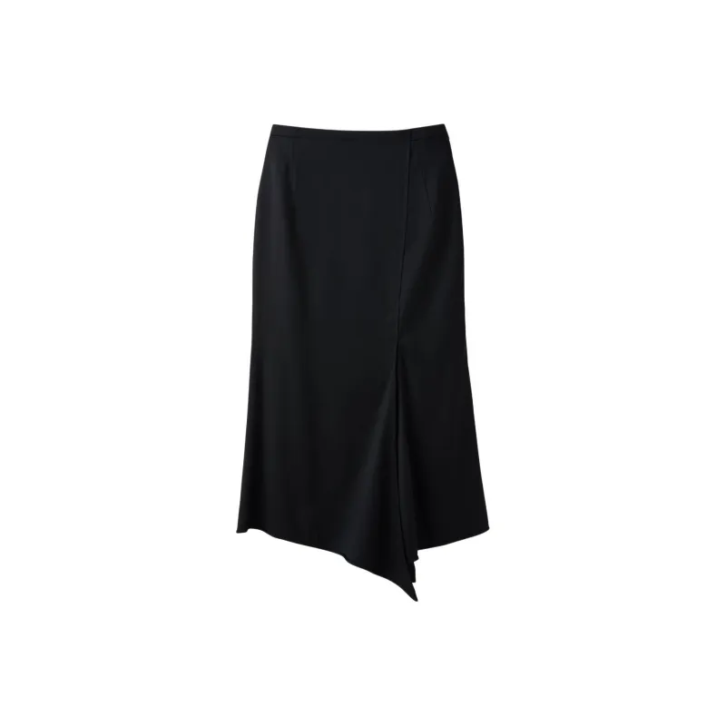 RECTO FW24 ZINNIA SLIT DETAIL FLOWING SKIRT Casual Long Skirts Women's Black-0