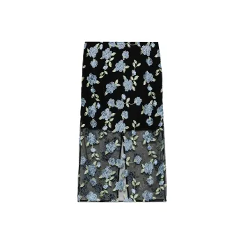 Rotate Mesh Midi Skirt