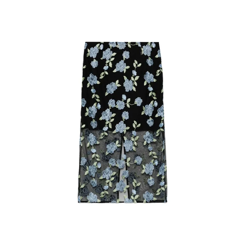 Rotate Mesh Midi Skirt-0