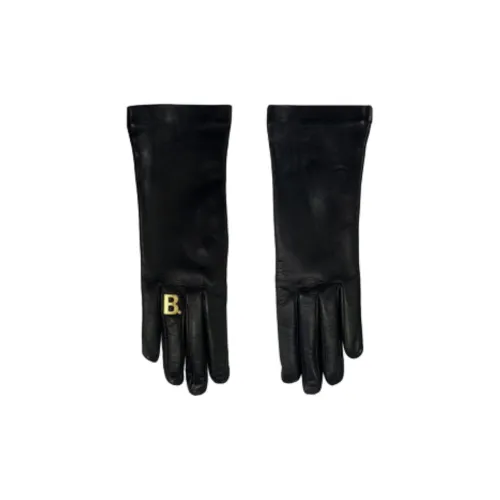 Balenciaga Lambskin Gloves Unisex Black
