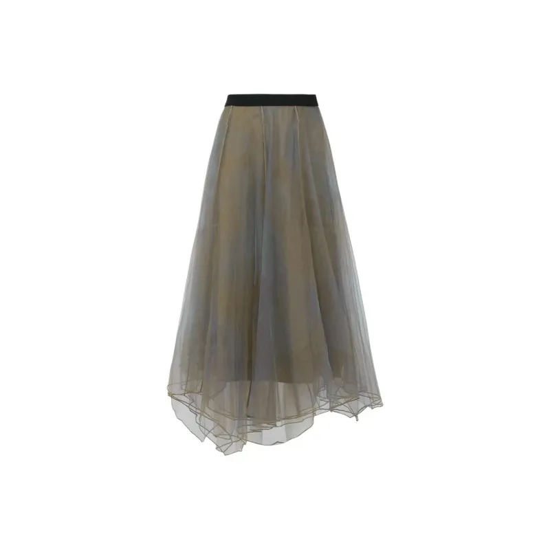 IDPAN Casual Long Skirt Women's Champagne-0