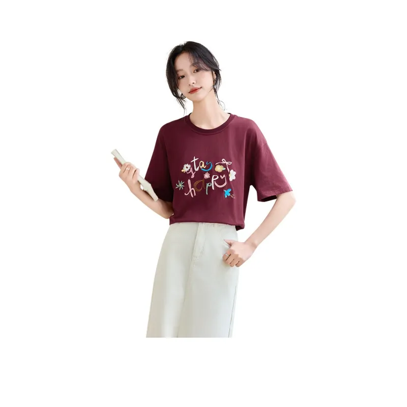 SENTUBILA Drop Shoulder Sleeve T Shirt Women's-10