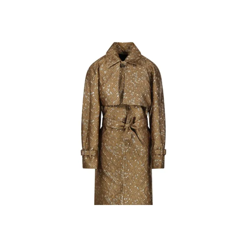 MaxMara All Over Patterned Oversized Belted Coat-3