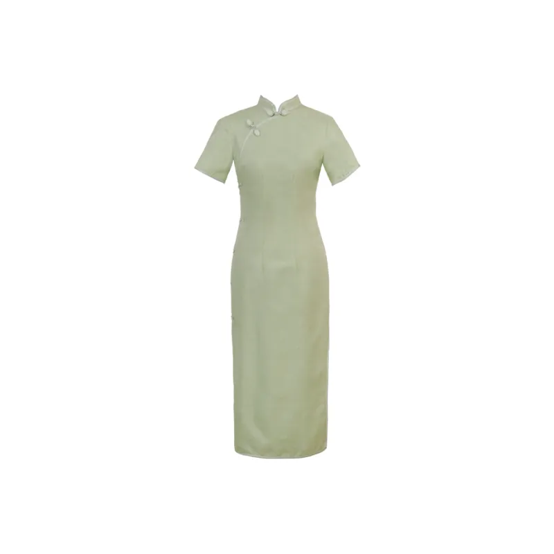 Clothes Cut By Time Cheongsam Women's Light Green-0