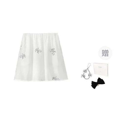 Fstudio Korean Style Petite 100% Cotton Design Embroidery Casual Short Skirts Women's White