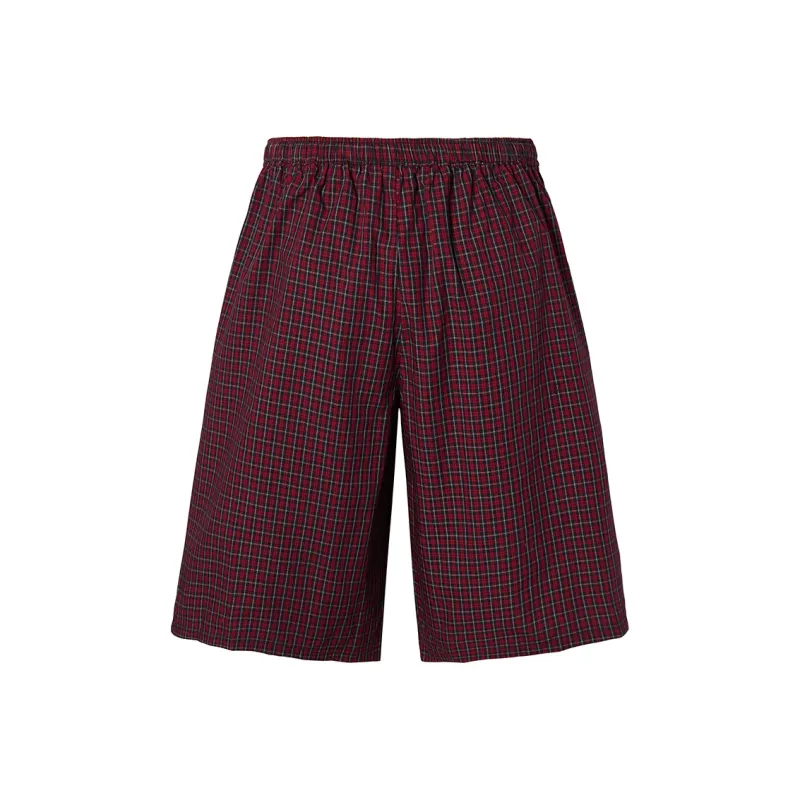 ROCAWEAR Casual Shorts Unisex Vintage Red Plaid-1