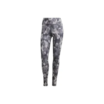 Adidas Women's Optime Essentials Allover Print Flower Tie Dye Leggings Black/Grey Five
