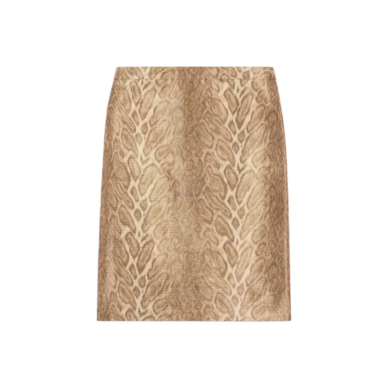 CELINE SS25 Casual Long Skirt Women's Gray Beige-0