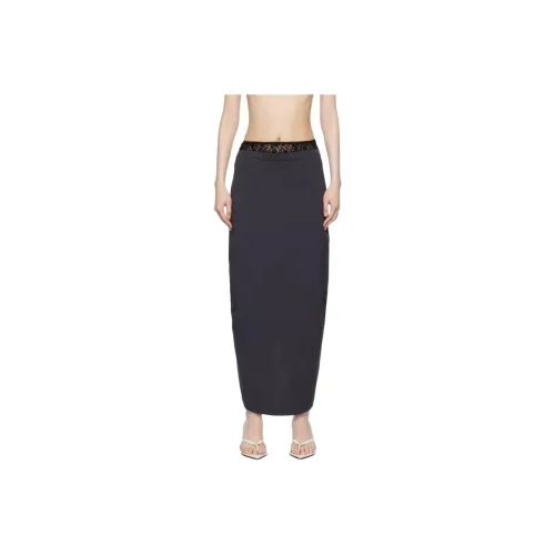 PushBUTTON Casual Long Skirt Women's Dark Marine Blue