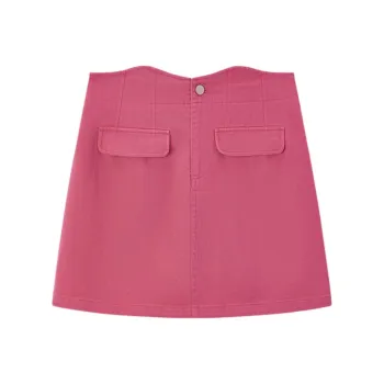 EICHITOO Denim Short Skirts Women's Rose Red