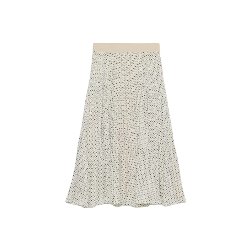 ARITZIA Wilfred New Twirl Pleated Skirt Casual Long Skirts Women's Light Birch Black/Light Birch Wood Black-0