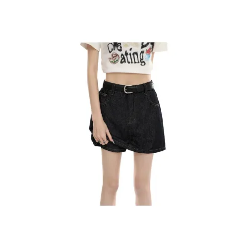 Aros Super Shopping Denim Short Skirts Women's Dark Blue
