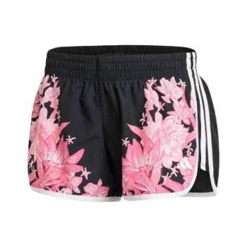 Adidas AEROREADY RUN BASE Sports Shorts Women's Black/Transparent Pink/Pulse Red/Sand Pink