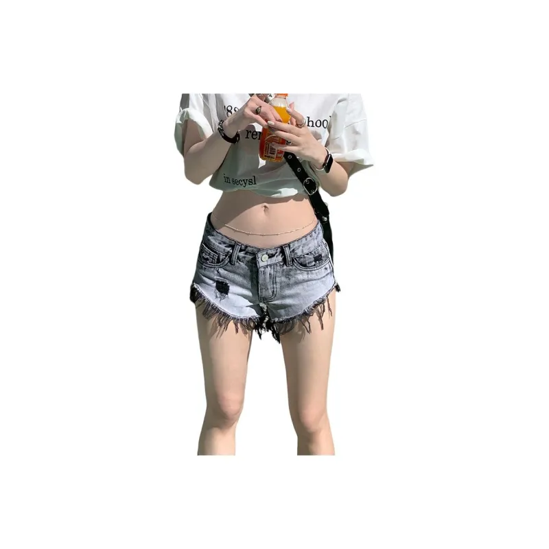 Kazakhstan Denim Shorts Women's Gray-0