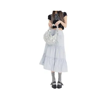 BENGEN Casual Long Skirt Women's Ice Blue