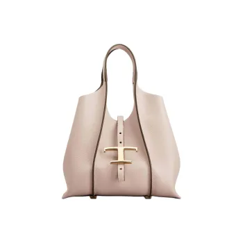 TOD'S T Timeless Cow Leather Tote Bag, Shopping Bag, Shoulder Bag, Handbag Mini Women's Pink