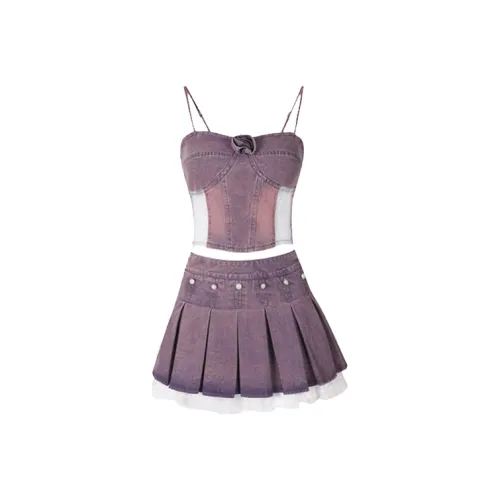SECFLY OFFICIAL Skirt Set Women's Purple