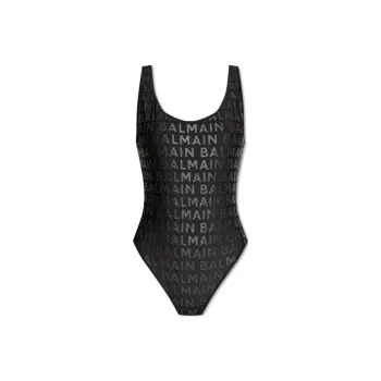 BALMAIN Logo Embellished One Piece Swimsuit