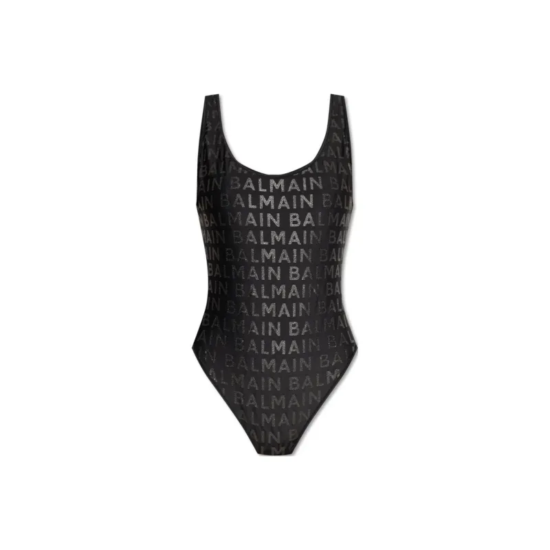 BALMAIN Logo Embellished One Piece Swimsuit-0