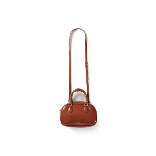 Soullight Split Cow Leather With Synthetic Leather Crossbody One Shoulder Handbag Medium Size Women's Brown