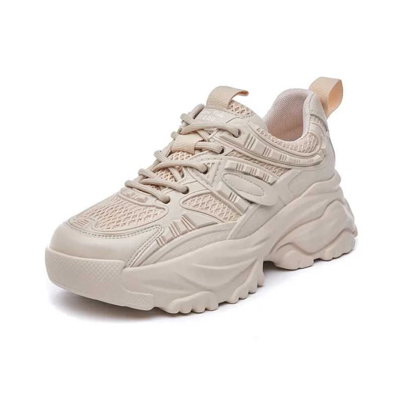 LINGPAO Breathable Height Increase Low Top Chunky Sneakers Women's-6