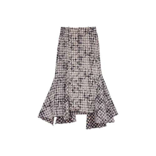 IT'REAL SS25 Casual Long Skirt Women's Plaid
