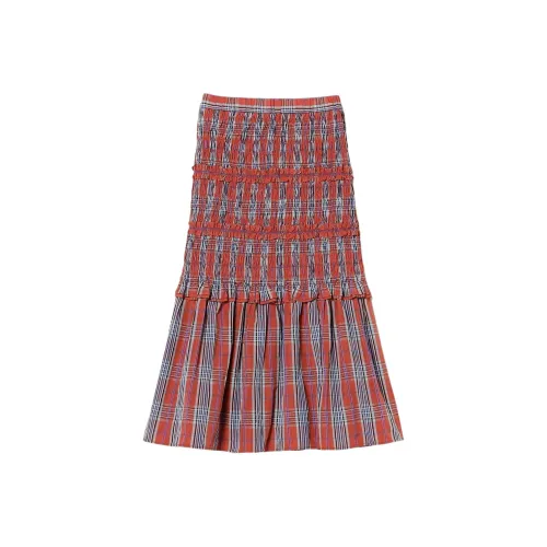 Beams Casual Long Skirts Women's Red