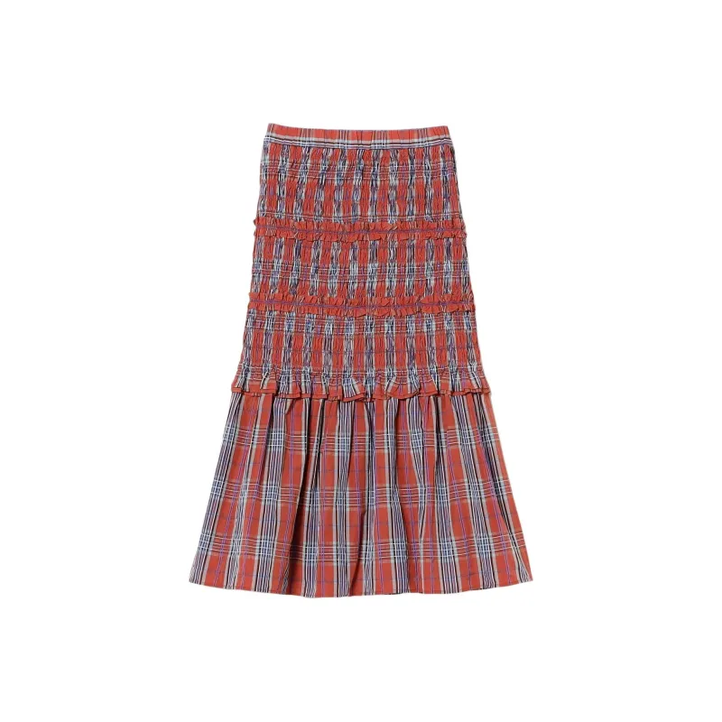 Beams Casual Long Skirts Women's Red-0