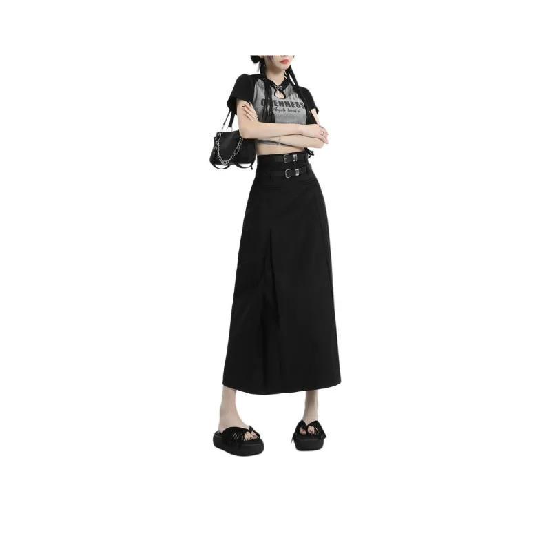 ZAVK Casual Long Skirts Women's Black-0