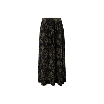 3COLOUR Casual Long Skirt Women's Coffee